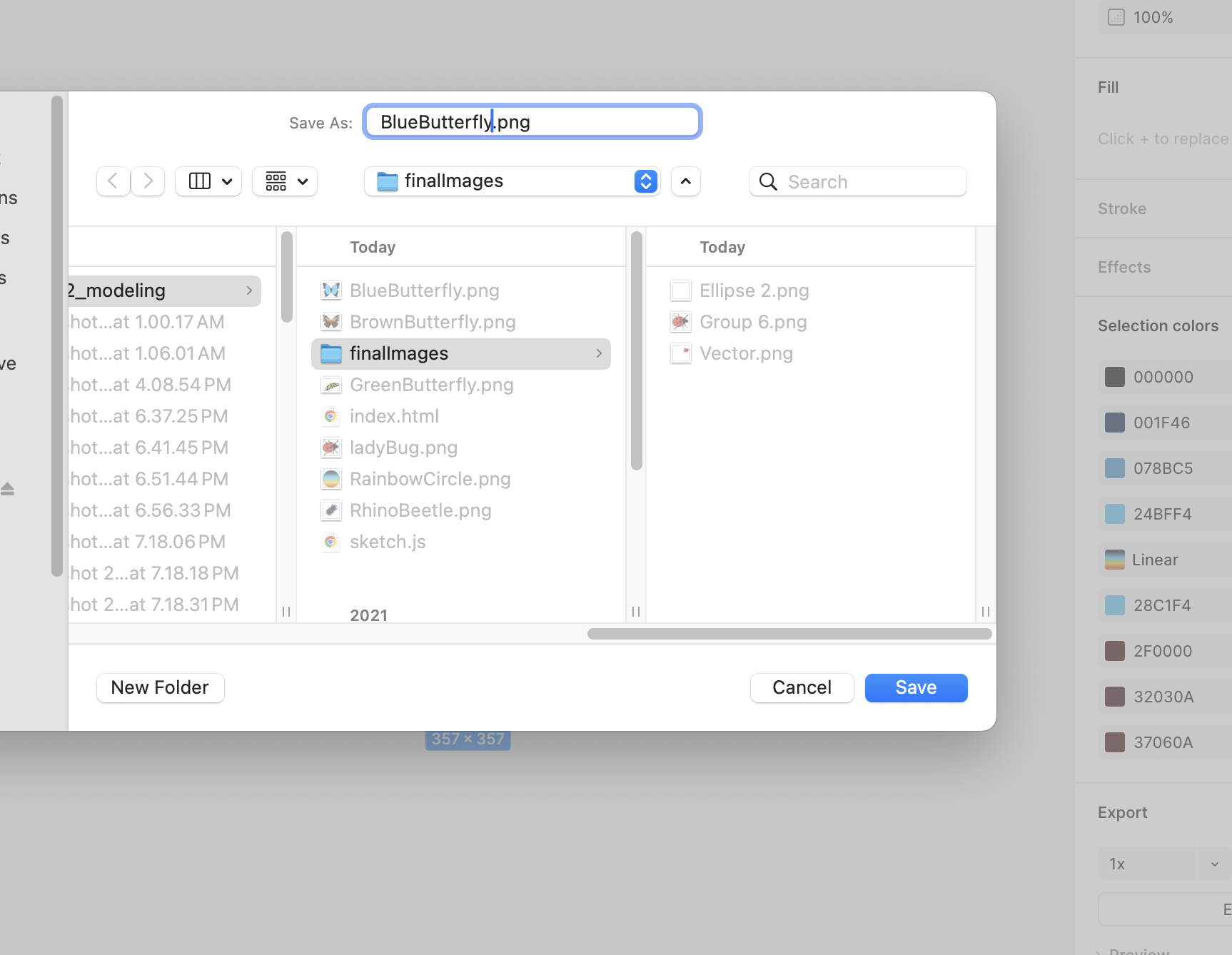 I uploaded images I already had into my folder to allow for a more efficent use of time.